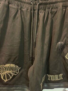 Black Athletic Shorts with Knicks Logos